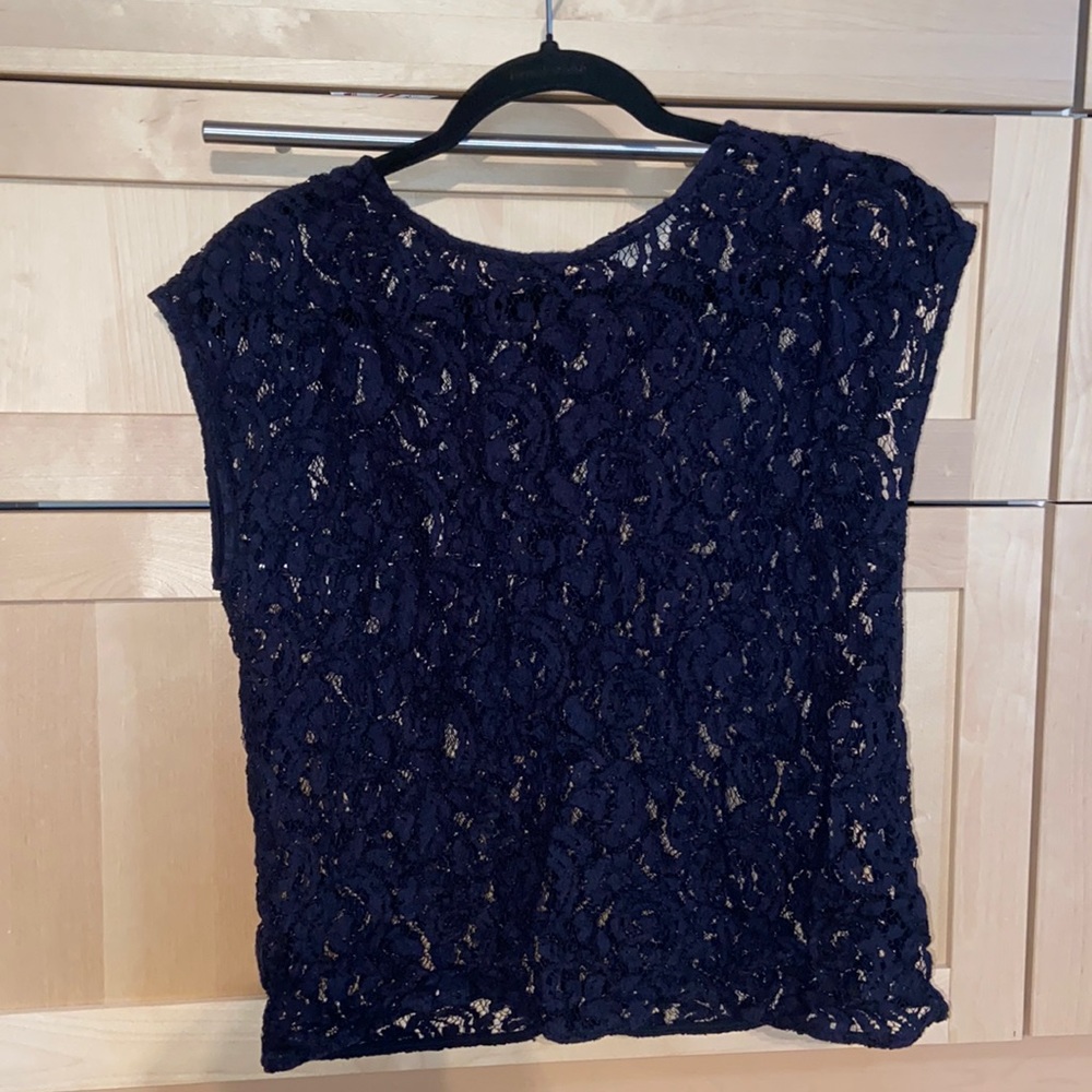 Anne Taylor LOFT Size M Black Lace Top